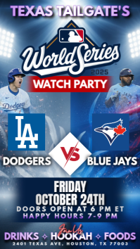 MLB World Series 2025: Los Angeles Dodgers vs Toronto Blue Jays Watch Party Instagram Story Template