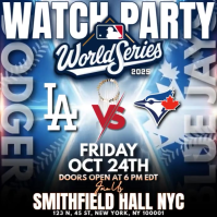 MLB World Series 2025 : Los Angeles Dodgers @ Toronto Blue Jays Watch Party Instagram Post Template