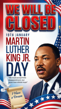 We Are Closed on Martin Luther King Jr. Day Instagram-Story template