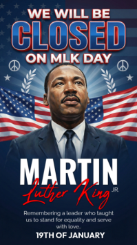 We Are Closed on Martin Luther King Jr. Day Instagram-Story template