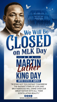 We Are Closed on Martin Luther King Jr. Day Historia de Instagram template