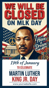 We Are Closed on Martin Luther King Jr. Day Instagram Story template