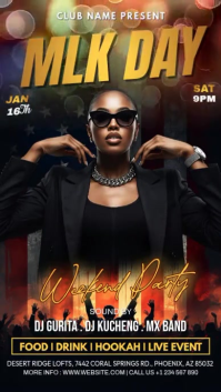 MLK Day Weekend Party Digital Display (9:16) template