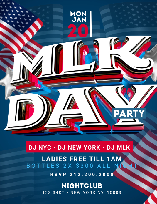 MLK Day Party Flyer Template PosterMyWall