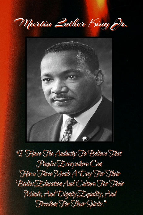 MLK Quote Poster:Nobel Peace Prize: I Have Th Plakat template