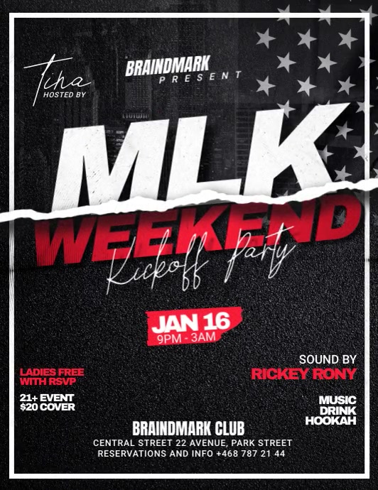 Mlk weekend celebration Pamflet (VSA Brief) template