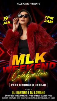 MLK Weekend Party Celebration Digital Display (9:16) template