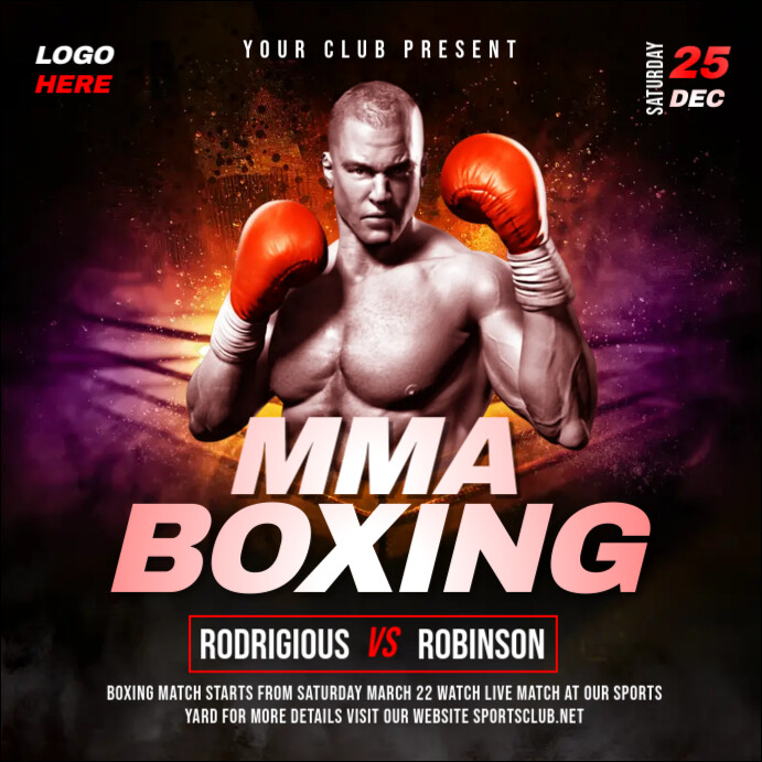 Plantilla de mma boxing | PosterMyWall