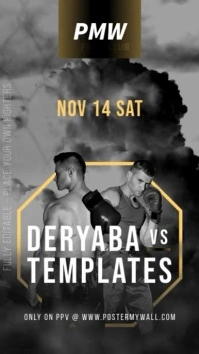 MMA Boxing Fight Fully Editable Promo Story Digital Display (9:16) template