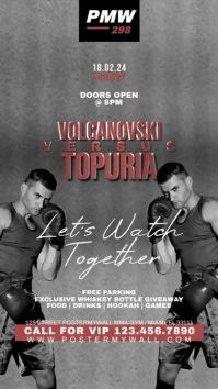 MMA Boxing Fight Video Promo Flyer Digital Display (9:16) template
