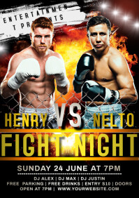 Fight Card Poster Example Free Customizable Fight Poster Templates | PosterMyWall