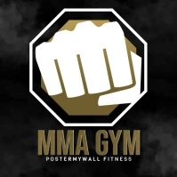 MMA Gym Fighting Promotion Video Logo Maker Logótipo template