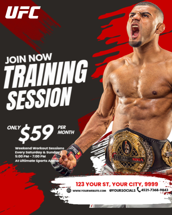 MMA Training Session Template | PosterMyWall