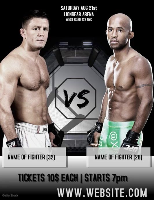Ufc Fight Card Template Ufc Fight Card Template