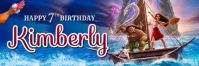 Moana Birthday Banner Bannière 2' × 6' template