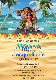 Moana Birthday Invitation Template | PosterMyWall