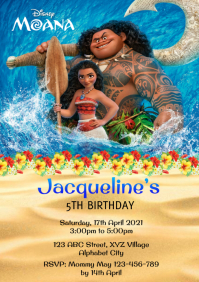 Moana Birthday Invitation Template | PosterMyWall