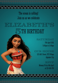 Moana Birthday Invitation Template | PosterMyWall