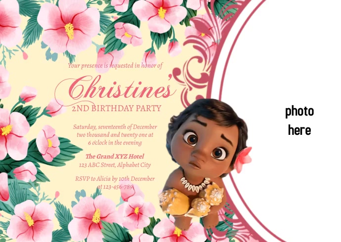 Moana Birthday Invitation Template Postermywall Moana Birthday Invitation Template Postermywall
