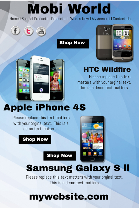 Mobi World Website Template Postermywall