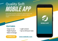 Mobile app design banner ad Postcard template