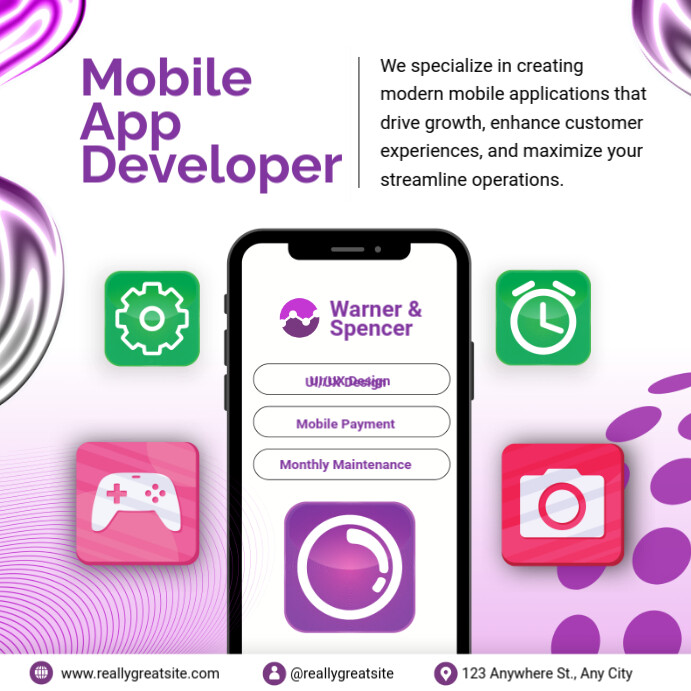 Mobile App Developer Instagram Post template
