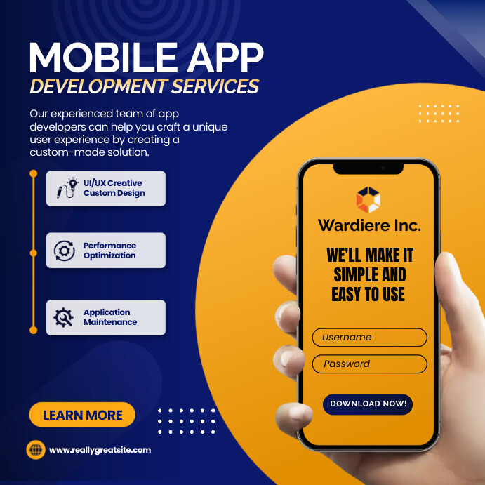 App Development Service Post MOBILE APP DEVELOPMENT SERVICES Template | PosterMyWall
