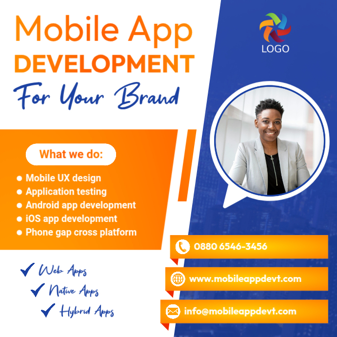 App Development Service Post mobile app development services Template | PosterMyWall