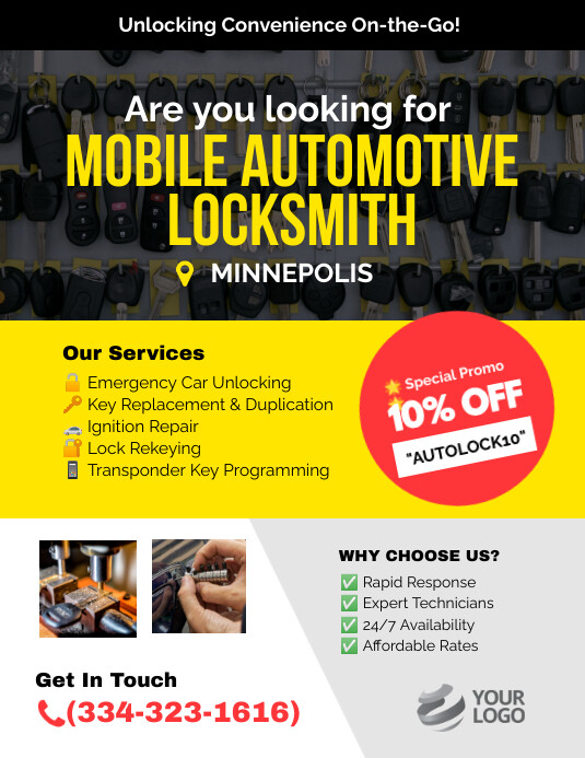 Mobile Automotive Locksmith Template | PosterMyWall
