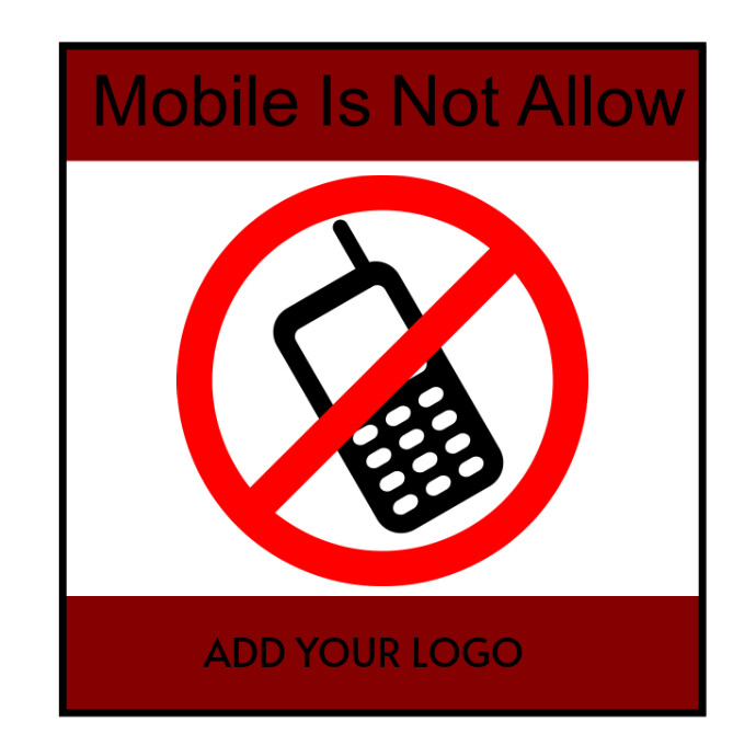 Not Allow Bad mobile is not allow logo Template | PosterMyWall