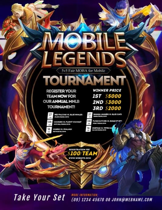 Mobile Legends Tournament Video Pamflet (Letter AS) template