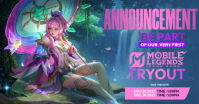 Mobile Legends Tryout Announcement Isithombe Esabiwe ku-Facebook template