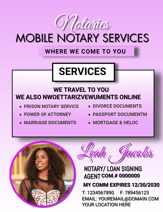 Copy of Mobile Notary Service Flyer, notary public fl PosterMyWall
