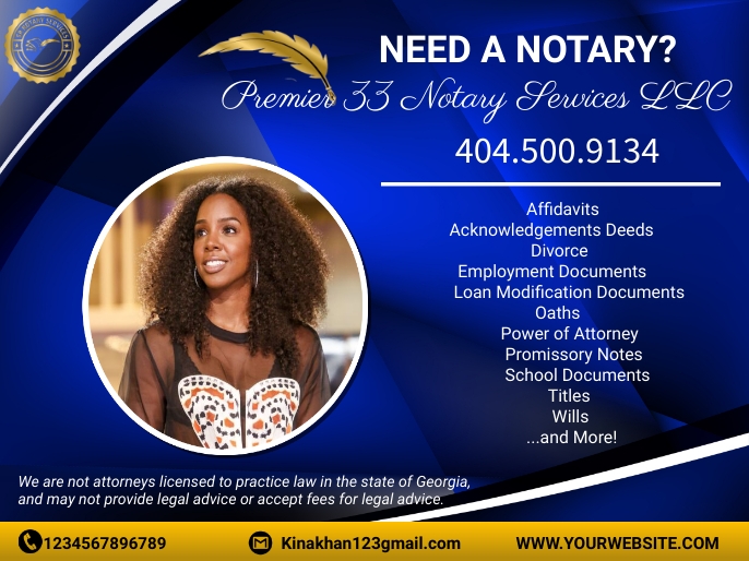 Mobile Notary Service Flyer, notary public fl Presentation template