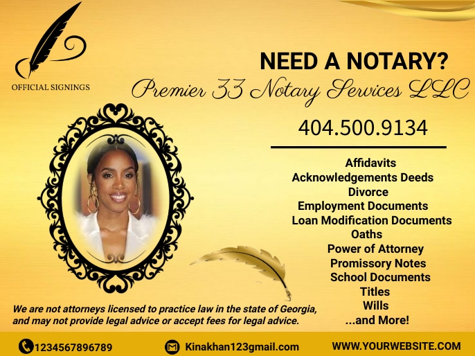 Mobile Notary Service Flyer, notary public fl Prezentacja template
