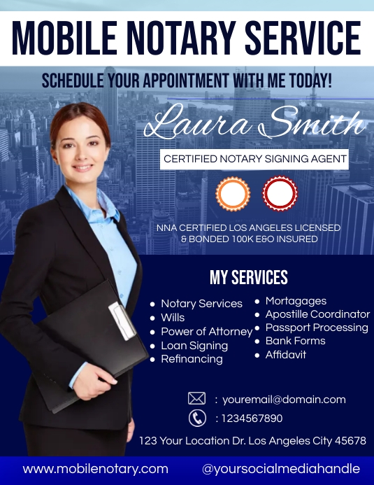 Mobile Notary Service Flyer template