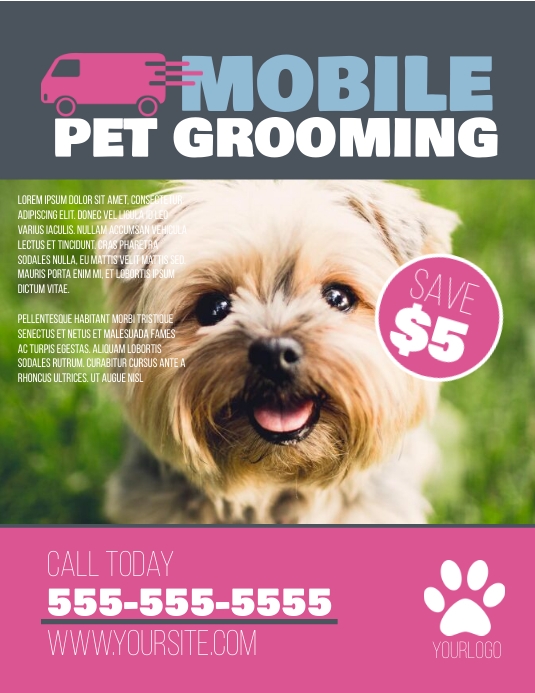 Mobile Pet Grooming Flyer Template | PosterMyWall