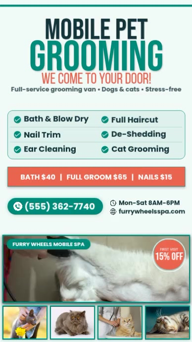 Mobile Pet Grooming Template | PosterMyWall