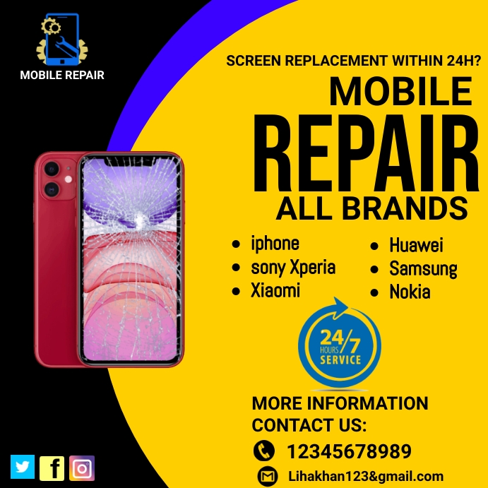 mobile phone repair service promo template | PosterMyWall