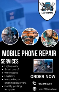mobile repair flyer Tabloid template