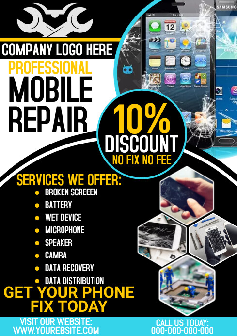 mobile repair flyer Template | PosterMyWall