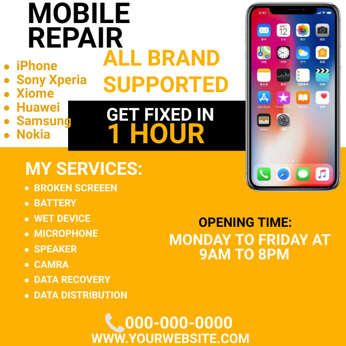 Copy of mobile repair flyer | PosterMyWall