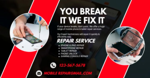 mobile repair flyer Изображение, которым поделились на Facebook template
