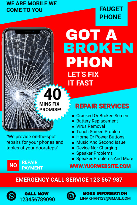 Copy of mobile repair service flyer, computer repair, | PosterMyWall