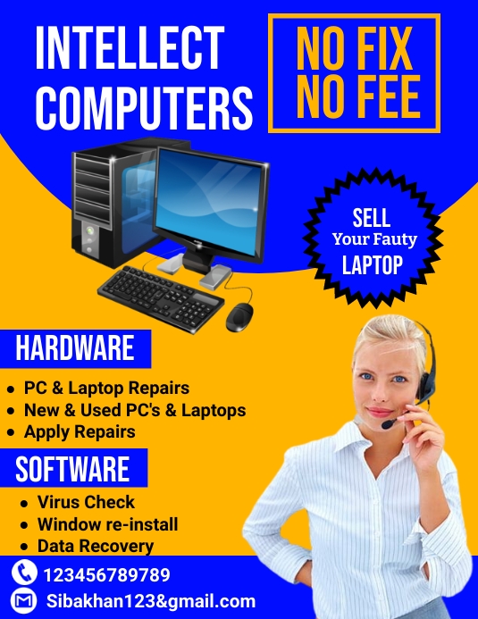 Copy of mobile repair service flyer, computer repair, | PosterMyWall