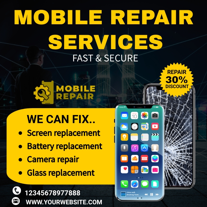Copy of mobile repair service flyer, computer repair, | PosterMyWall