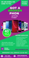 mobile repair service flyer, computer repair, Spanduk Gulir Atas 3' × 6' template