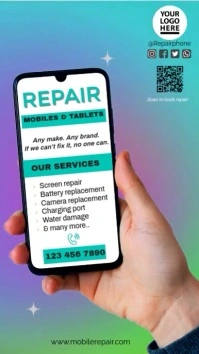 mobile repair shop Digital Display (9:16) template
