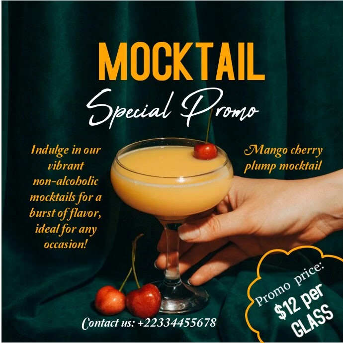 mocktail Promo Publicação no Instagram template