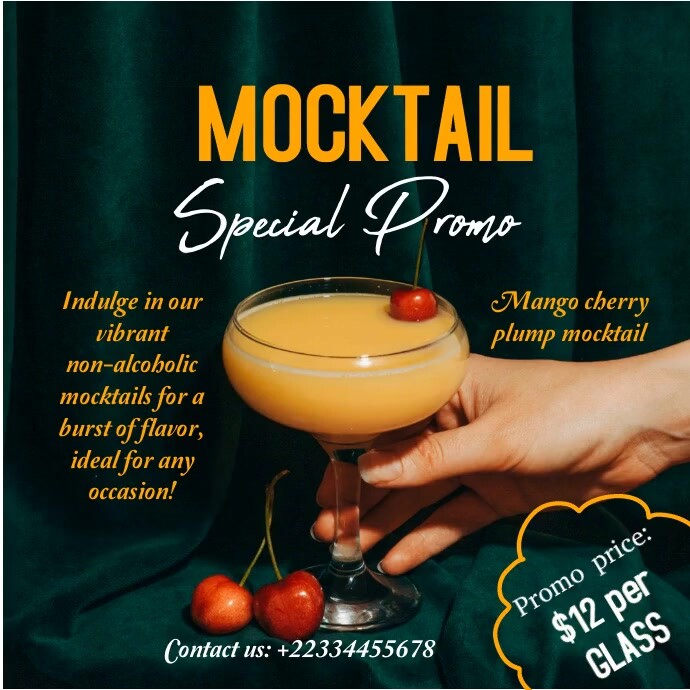 mocktail Promo Instagram na Post template